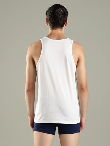 Image of Tommy Hilfiger Solid Cotton Sleeveless Vest - Pack Of 3