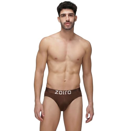 Image of Zoiro Men's Fluid-Fabric Brief | Micro Nylon Waistband | 4-Way Stretch Soft Supple Fit | Skin-Friendly Breathable Innerwear | 90% Cotton 10% Spandex