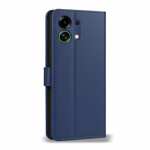 Image of AIBEX Shock Proof Flip Compatible for Oppo K13 Turbo 5G / Oppo K13 Turbo Pro 5G Flip Cover Leather Finish | Inside TPU with Card Pockets | Wallet Stand | Complete Protection Flip Case- Blue