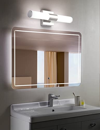 Image of Bathroom Vanity Light Fixture, 16 inch Inches 8W 6000K Chrome LED Mirror Lights for Bathroom Wall Sconces Bar Lighting