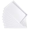 I00000 8 Pack White Plastic Serving Tray, 15" x 10" Rectangle Food Trays, Disposable Serving Platter for Parties, Weddings and Party