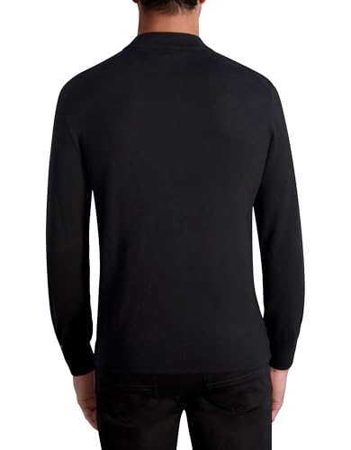 KARL LAGERFELD Men's Signature Logo Crew Neck Wool Blend Sweater3