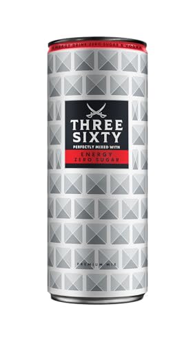THREE SIXTY Vodka & Energy Drink Zero Sugar | Premix | Vorgemixter Longdring in der Dose "to-go" | 10% vol. | 330ml