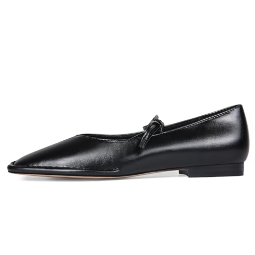 Square Toe Ballet Flats Shoes for Women Lace Up Bow Slip On Mary Jane Flats Shoes Comfortable Casual Ballerina Flats2