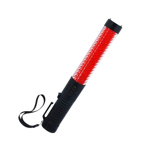 Bastón de tráfico Qianly LED recargable impermeable color rojo con cinta 7