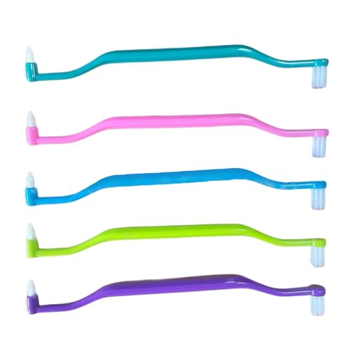 6-teilige Zahnspangen-Zahnbürste 2-in-1-Doppelkopf-Zahnspangenbürste für Interdental- und Weisheitszähne weiche einbüschelige kieferorthopädische Zahnbürste