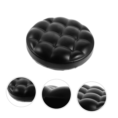 Coussin de siège rond en PU Amosfun avec mousse confortable noir