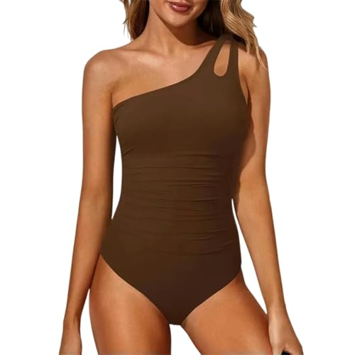 Fryloo bañador Mujeres Traje De Baño Bikini Malla Negra, Cuello En V Crop Top con Cintura Alta, Fondo Corte, 2 Piezas Control del Vientre-Gold-s