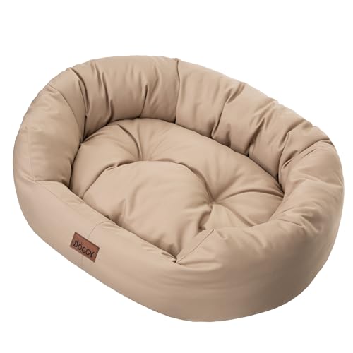 Bjird Oval Hundebett Grosse Hunde Wasserdicht - Hundedecke Sofa, Hundebett Mittelgroße Hunde - Waschbares Hundesofa - Oeko-Tex Hundekissen Dog Bed 94x75 cm Beige XL