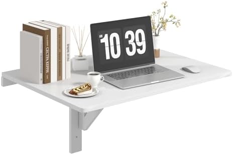 Amazon.com: IFANNY Wall Mounted Folding Desk, Fold Down Drop Leaf Table ...