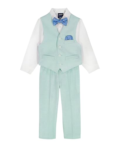 Image of IZOD Boys' 4-piece Formal Dress Up Suit Set, Vest, Pants, Collared Shirt, and Tie
