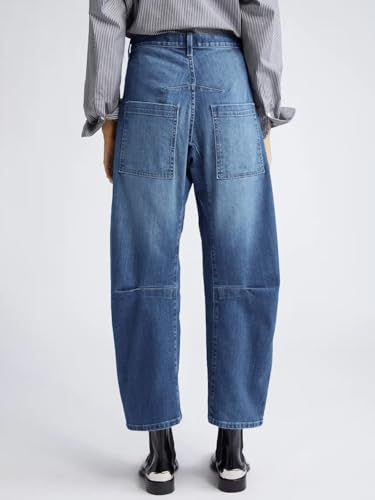 PLNOTME Womens Baggy Barrel Jeans Boyfriend High Waisted Wide Leg Cropped Ankle Denim Pants2