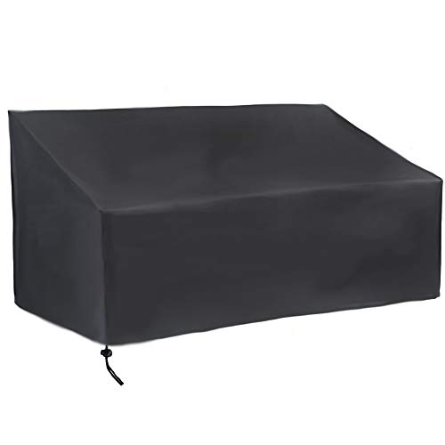 WWWANG 2/3/4 Seater Outdoor Garden Bench Cover, Case Dust and Water Resistant - Black - Height 89cm - 2PCS (Size : 190X66X89CM)