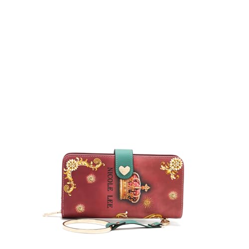 Nicole Lee Signature Bifold Wallet Wristlet, Vegan Leather, 6 Card Slots and Detachable Strap3