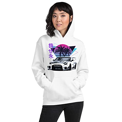 Vaporwave Aesthetic GTR R35 Skyline JDM Tuning Drift Racing Unisex Hoodie2