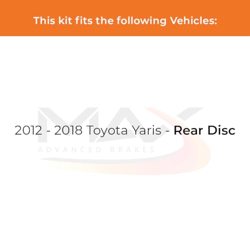 Image of Max Advanced Brakes Front & Rear Brake Kit Compatible With 2012 2013 2014 2015 2016 2017 2018 Toyota Yaris Replacement Geomet Coated OE Disc Brake Rotors and Ceramic Brake Pads