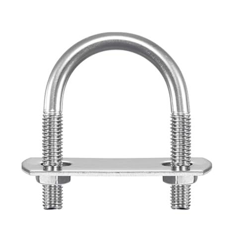 Image of TA-VIGOR M6 Round U-Bolt, 18mm Inner Width 36mm Length 304 Stainless Steel U Bolts with Nut, Plate, Washer for Attaching Pipe, Conduit, Cable, Tube, Brackets, Boat and Trailer