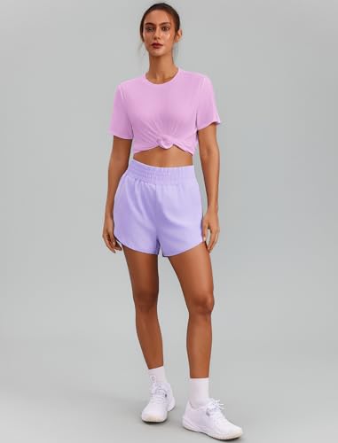Image of PINSPARK Workout Tops for Women Short Sleeve Athletic Shirts UPF 50+ Quick Dry Running Outfits for Exercise Gym Hiking S-3XL