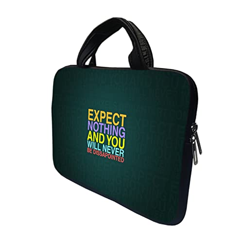 Image of TheSkinMantra Chain Laptop Sleeve Bag Compatible with Laptop /Macbooks /Chrombook /Notebook /Zbook (14.1 Inch (Handle), Expect Nothing and You Will Never Be Disappointed)