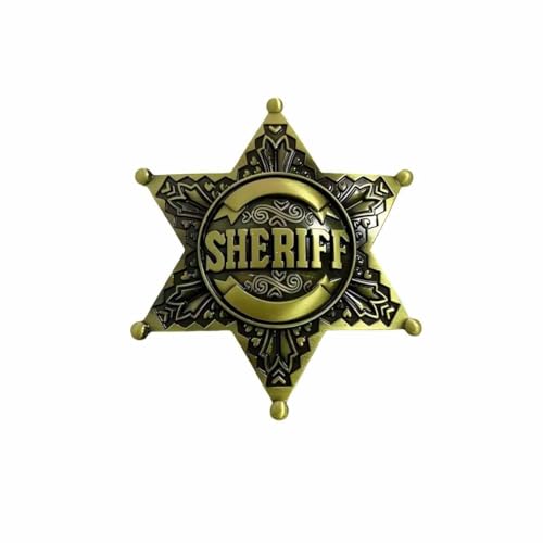 Image of Sheriff Police Badge Pin - RE Police & Cowboy Honor Stars Accessories - Cosplay Costume Gift for Women Men