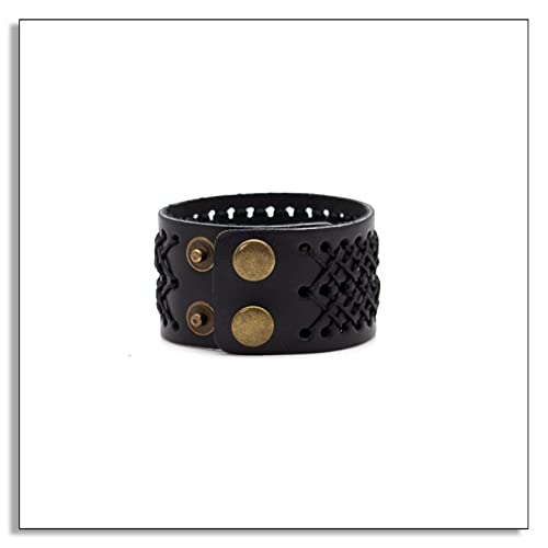 Punk Rock Adjustable Bracelet Braided Wide Leather Wristband Arm Cuff Bracelet4