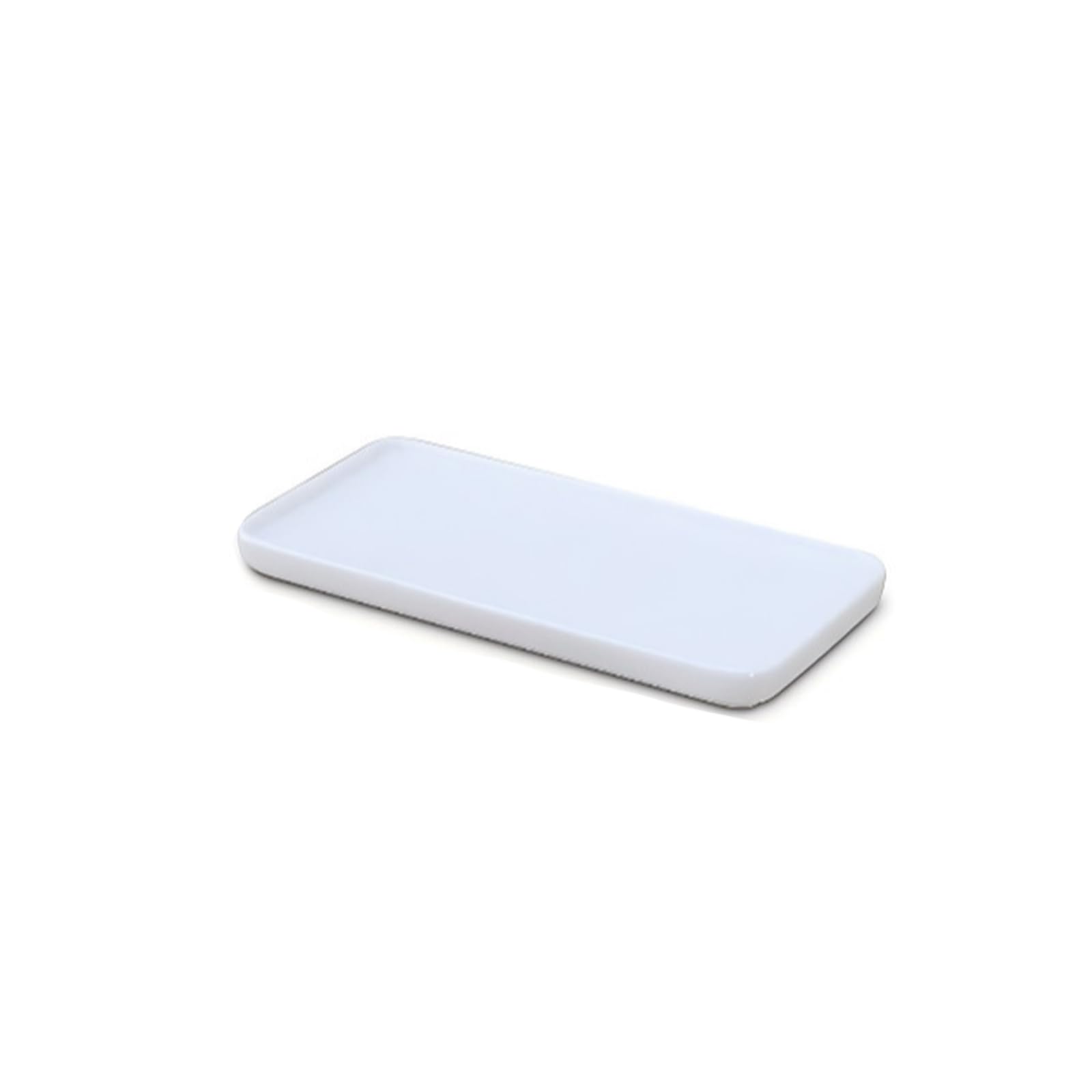Pinpulux Ceramic Vanity Tray White Rectangle Bathroom Tray, Small Decorative Dish for Towel Soap Ring.