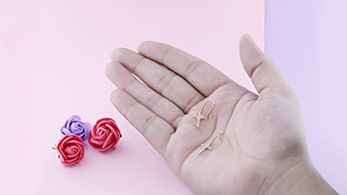 Dazzlingrock Collection 0.15 Cttw 14K Solid Gold Round White Diamond Womens Cross & Heart Drop Earrings3