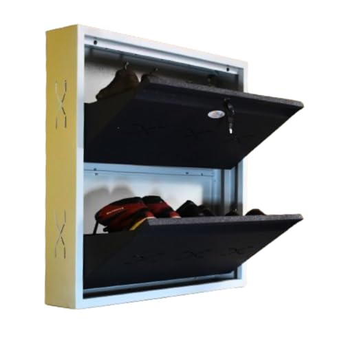 Image of I Metal Shoe Rack I Slim and Wall Mounted I 2 Shelves (Grey Colour) I Coad LC 2L-02 GR I Height 30 Inches, Width 29 Inches, Depth 5.5 Inches I 3 Years Warranty.