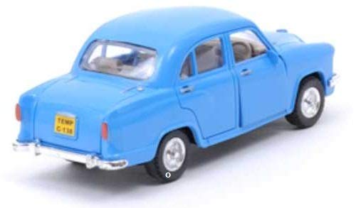 Image of Made of Non Toxic Plastic Toys Ambassador Car, Pack of 1, Pull Back Action Toys, with Soft Edges Around 15 CM in Length & 100 gram. Color (Blue)