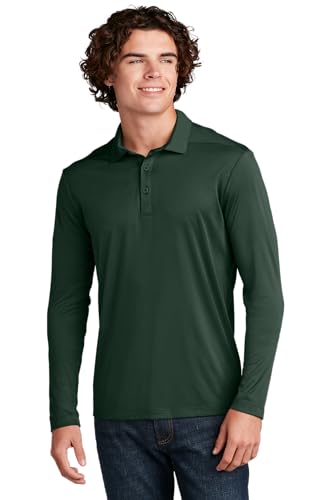 SPORT-TEK Polo Unisex de Manga Larga Posi-UV Pro | Camisa Clásica con Cuello para Hombres y Mujeres, Protección UPF 50 miniatura 1