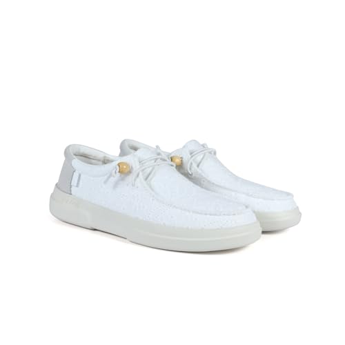 WALK IN PITAS | Kila | Mocasines de Mujer | Náuticos Casual | Zapatillas de Verano | Zapatos de Mujer Casuales y Cómodos | Calzado de Pitas | Blanco 40