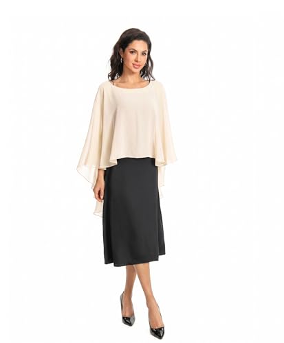 Image of Baoqiya Chiffon Capes Sheer Capelets Long Cape Poncho For Women Plus Size