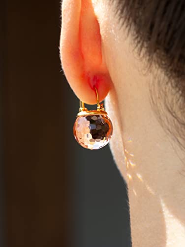 Crystal Earrings for Women, Sparkly Austrian Crystal Disco Ball Earrings, 18K Gold Plated Post Drop Earrings with Colorful Spheres, Hypoallergenic & Lightweight, Ideal Gift for Her2