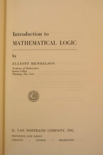 Introduction to Mathematical Logic. B0043JYRKI Book Cover