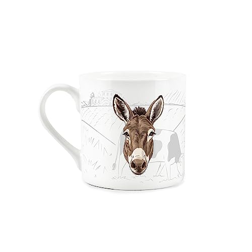 Purely Home Donkey Mug - Countryside Farm Animals Fine Bone China White Mug Coffee/Tea Present Gift for Animal Lovers - Image 2