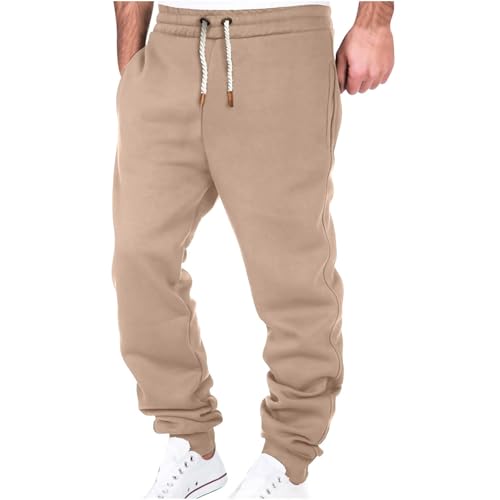 Sweatpants for Men Fleece Drawstring Loose Fit Joggers Pants Fashion Cuffed Leg Casual Pants Streetwear Pockets Fall2