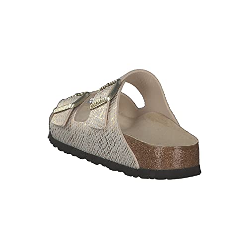 Image of Birkenstock Arizona Eva Mules /Clogs Men Black Mules Shoes, White Gold, 4.5 UK