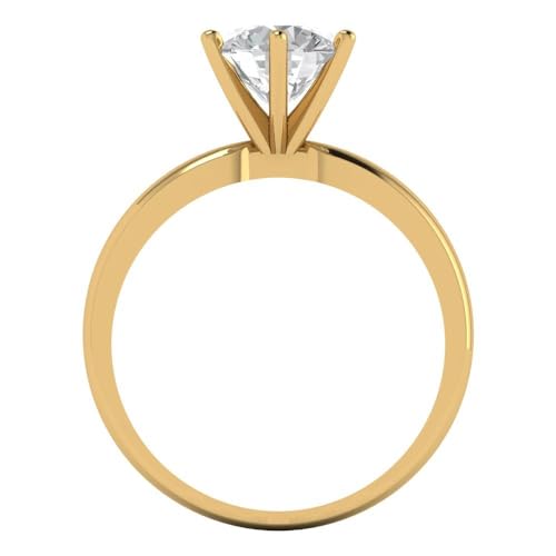 1.5 ctw Round Cut Solid Gold Engagement Ring for Women - 14K Yellow Gold - Moissanite Wedding Promise Ring for Her4