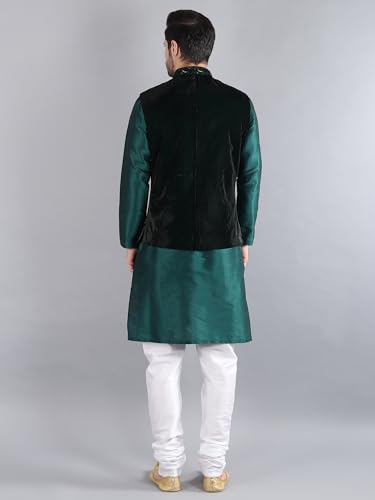 Image of Uri and MacKenzie Men's Silk Blend Kurta Pajama with Designer Ethnic Nehru Jacket /Modi Jacket