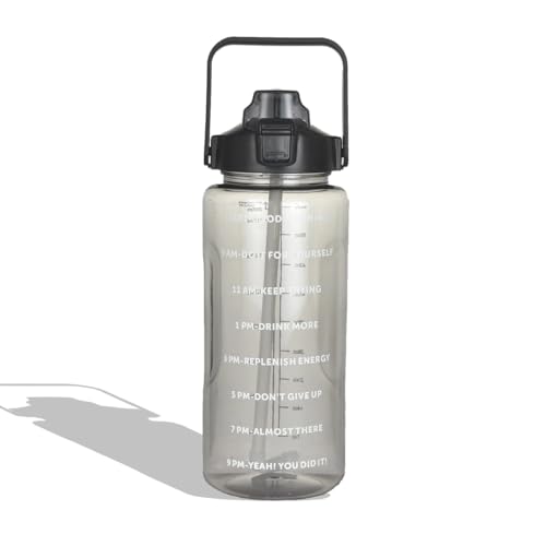 INVERSE SPORTS 2L Sports Water Bottle with Time Markings| Gym Water Bottles for Men-Women Leakproof BPA-FREE |Motivational Water Bottle with Time Marker