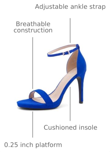 Image of Shoe Land Women's High Heels - Open Toe Stiletto Heels with Adjustable Ankle Strap | Dressy Sexy Strappy Heeled Sandals for Wedding, Prom, Party & Evening Wear