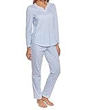 Rösch Damen Schlafanzug Baumwolle Punkte Streifen Langarm 40 c16361