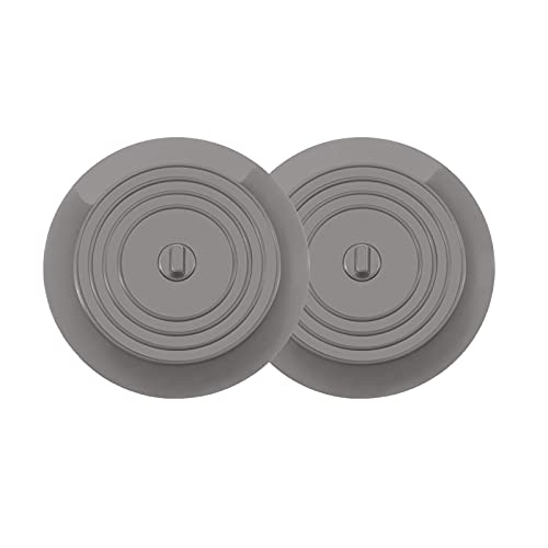 CHEYLIZI Bouchon pour Baignoire 2pcs Bouchon de Bain Silicone Bouchon d'évier 15 CM Diamètre pour Cuisines, Salles de Bains et Blanchisseries Bouchon de Vidange Universels Bouchon (Gris) Cover