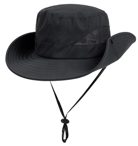 Image of Outdoor Mesh Sun Hat Wide Brim UV Sun Protection Boonie Hat Fishing Hiking Hat