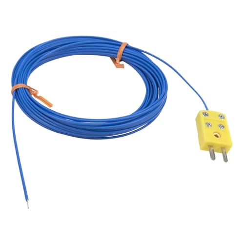 Sensor de temperatura tipo K con cabezal profesional y cable de PTFE reforzado de 10 metros