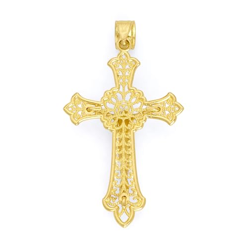 Solid 10k/14k Gold Crucifix Necklace - Christian Faith Religious Cross Jewelry3