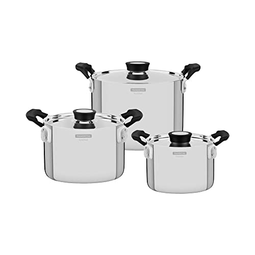 Jogo de Panelas Tramontina Grano Compact em Aço Inox com Corpo Tr...