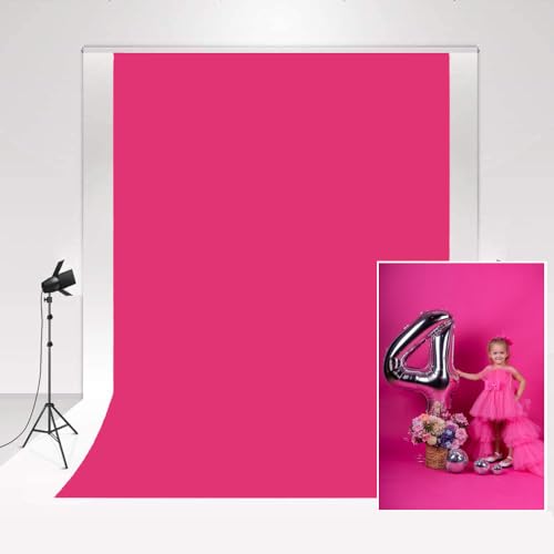 Kate Fotografía Fondo Rosa Rojo Retrato Telón de Fondo Barbie Rose Photocall Fondo Babes Princesa Boda Foto Booth 3x3m/10x10ft Suave Microfibra Bebé Estudio Foto Fondo Accesorios