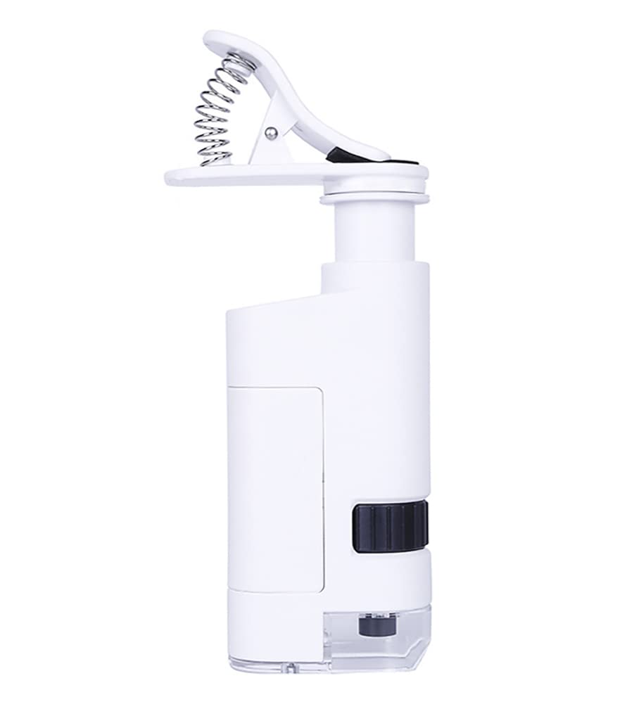 Komkommax 80-120X Clip-on Magnifying Glass Phone Mini Microscope Magnifier LED Light Micro Universal Lens for ?Clamp Portable Mobile Phone Smartphone Camera Magnifier
