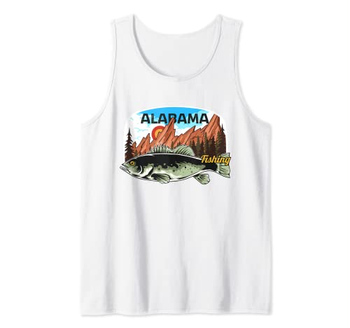 Retro Fishing in Alabama - Nature Alabama Fishing Tank Top